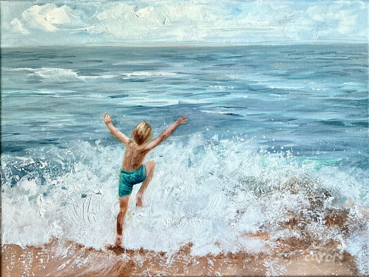 Splash original coastal beach painting