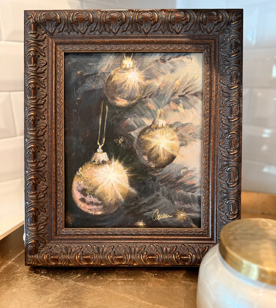Christmas Glow Shining Ornaments Original Painting
