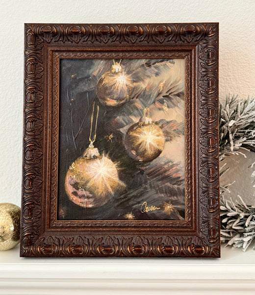 Christmas Glow Shining Ornaments Original Painting