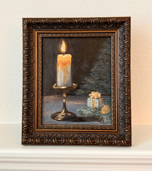 Silent Night Original Christmas Candle Painting