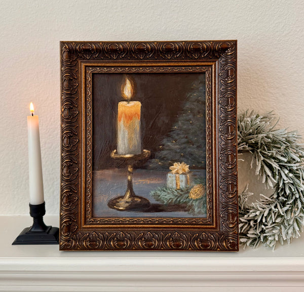 Silent Night Original Christmas Candle Painting