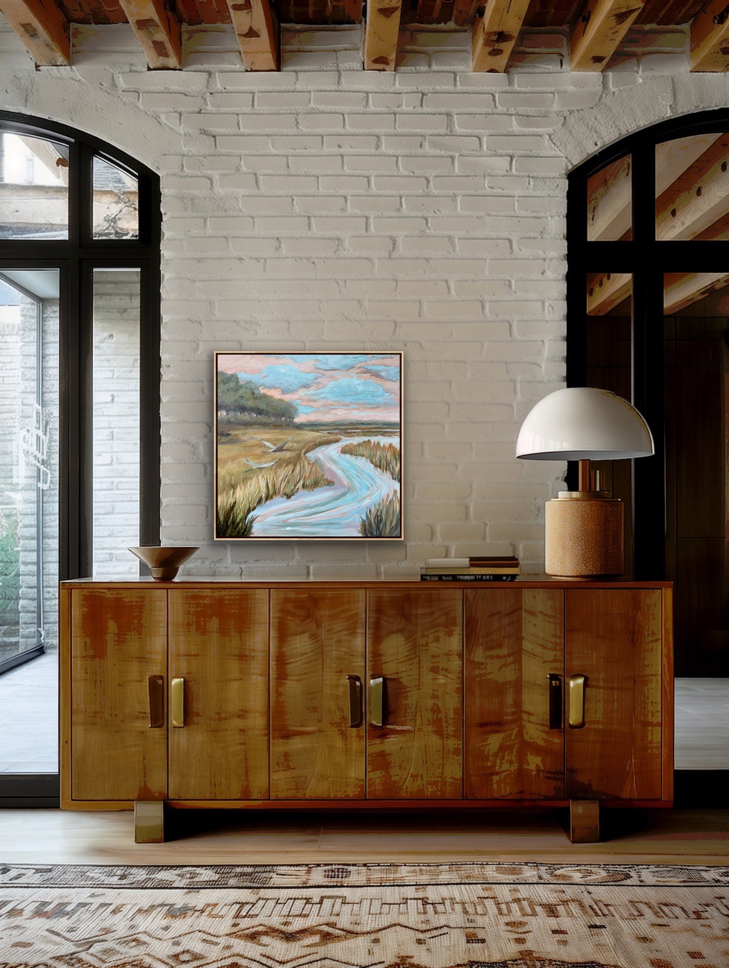 Sweetwater Dreams 30 x 30" original coastal marsh painting
