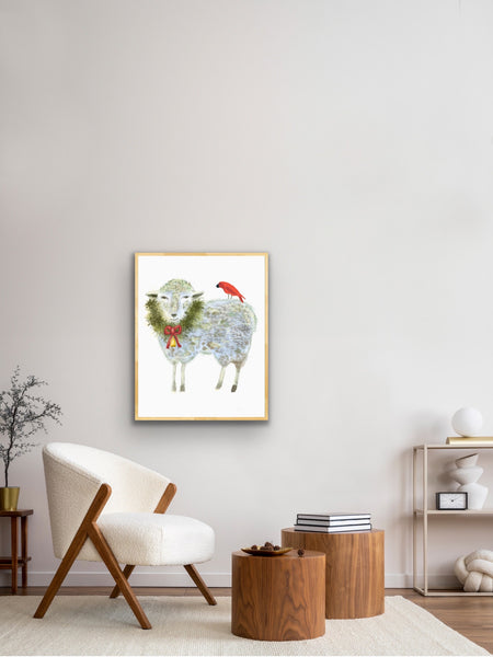 Christmas Sheep Art Print
