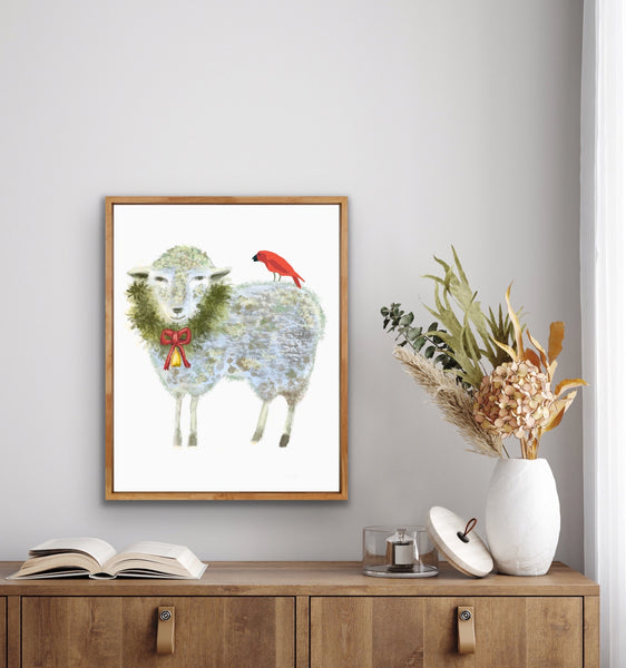 Christmas Sheep Art Print