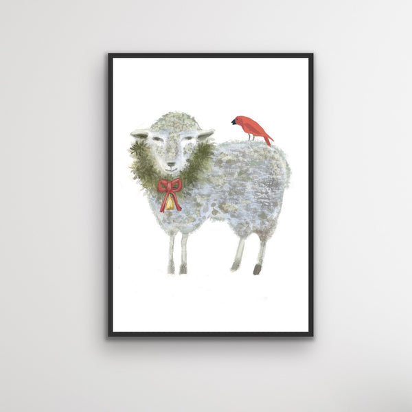 Christmas Sheep Art Print