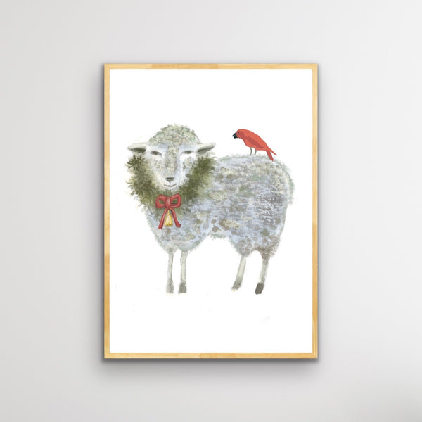 Christmas Sheep Art Print