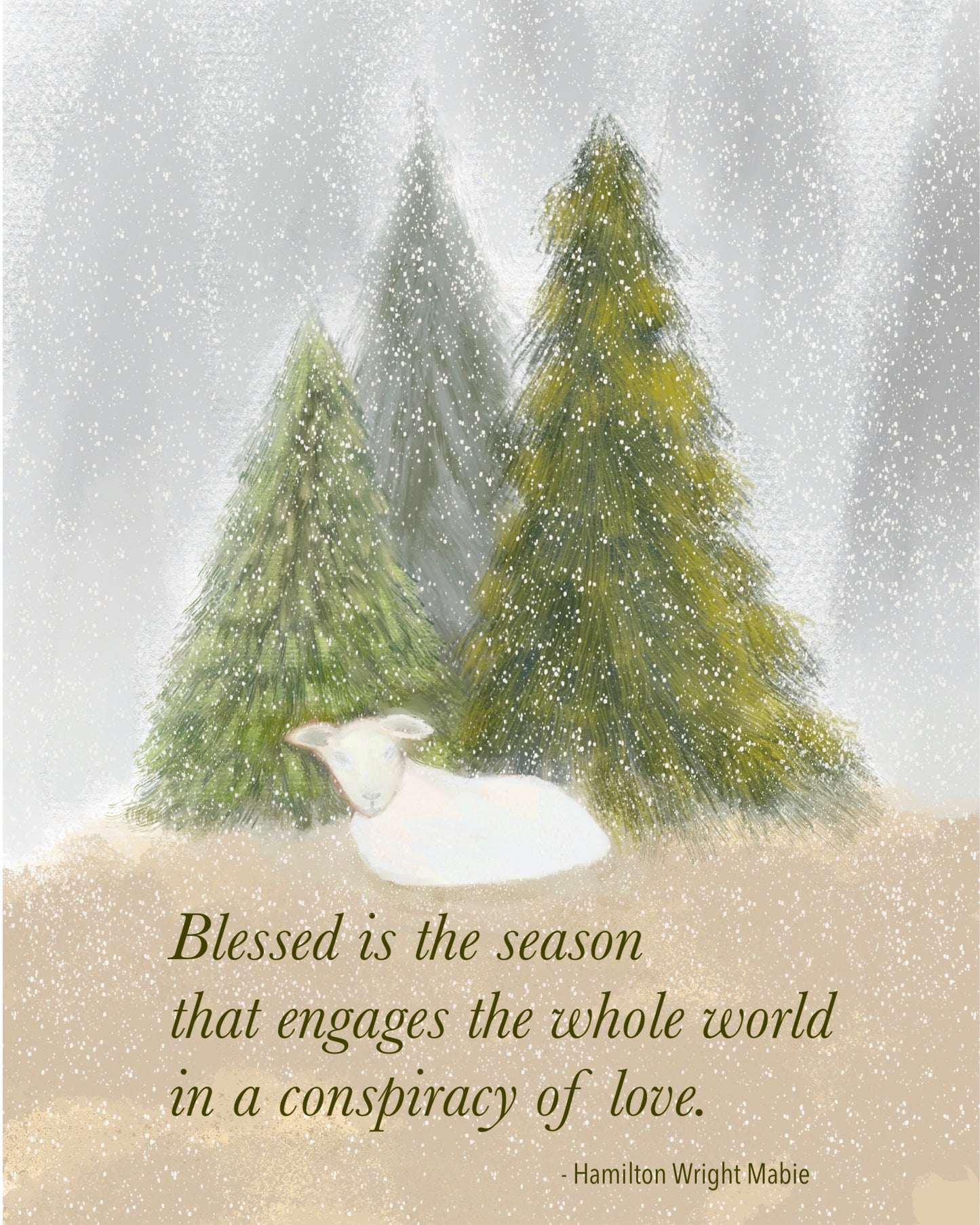 Blessed is the Season folded Christmas card set (10)