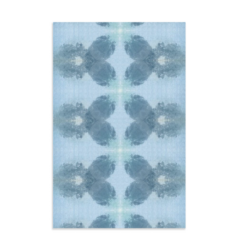Blue and white waffle weave kitchen towel