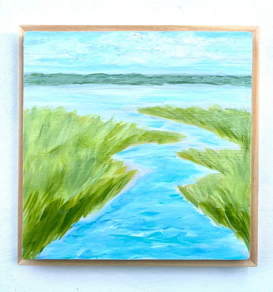 "Quiet Marsh" original painting on wood