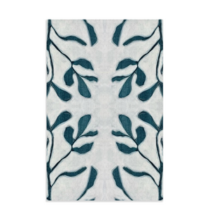 Navy & white twig waffle weave kitchen towel