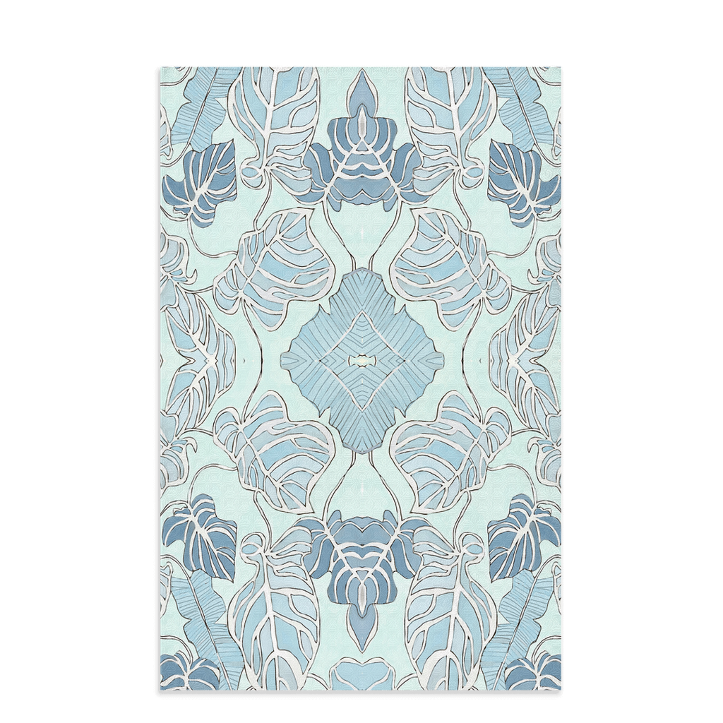 Leaf pattern waffle weave kitchen towel