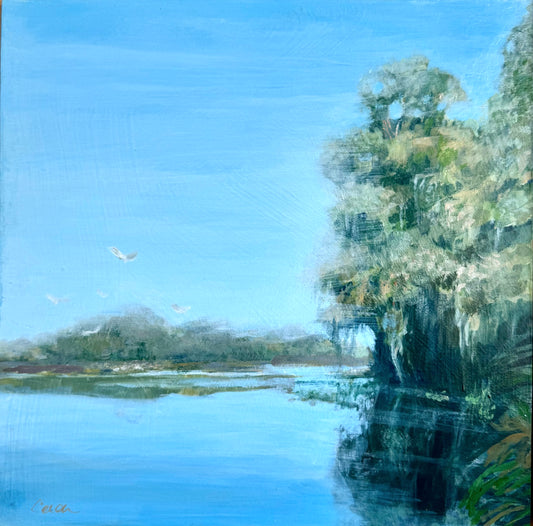 On A Clear Day Original Lake Painting 13x13