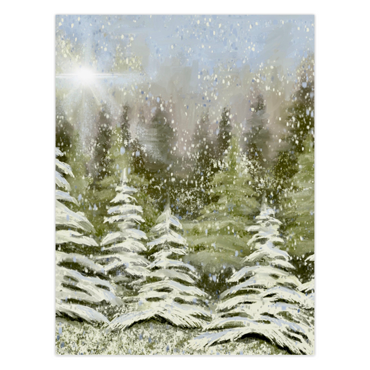 Snowy Forest Folded Christmas Trees Card set (10)