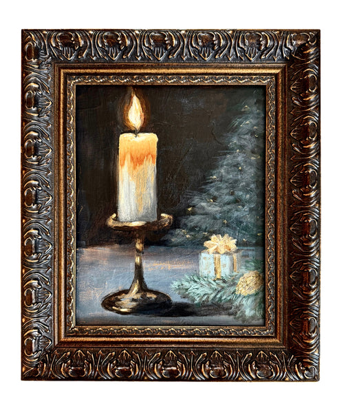 Silent Night Original Christmas Candle Painting