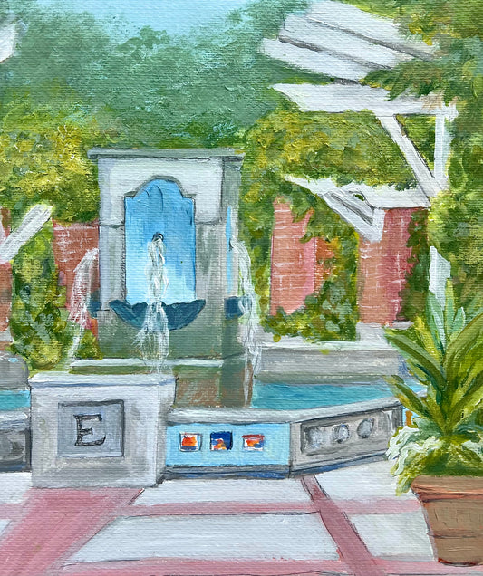 Winter Garden Plaza Fountain original painting