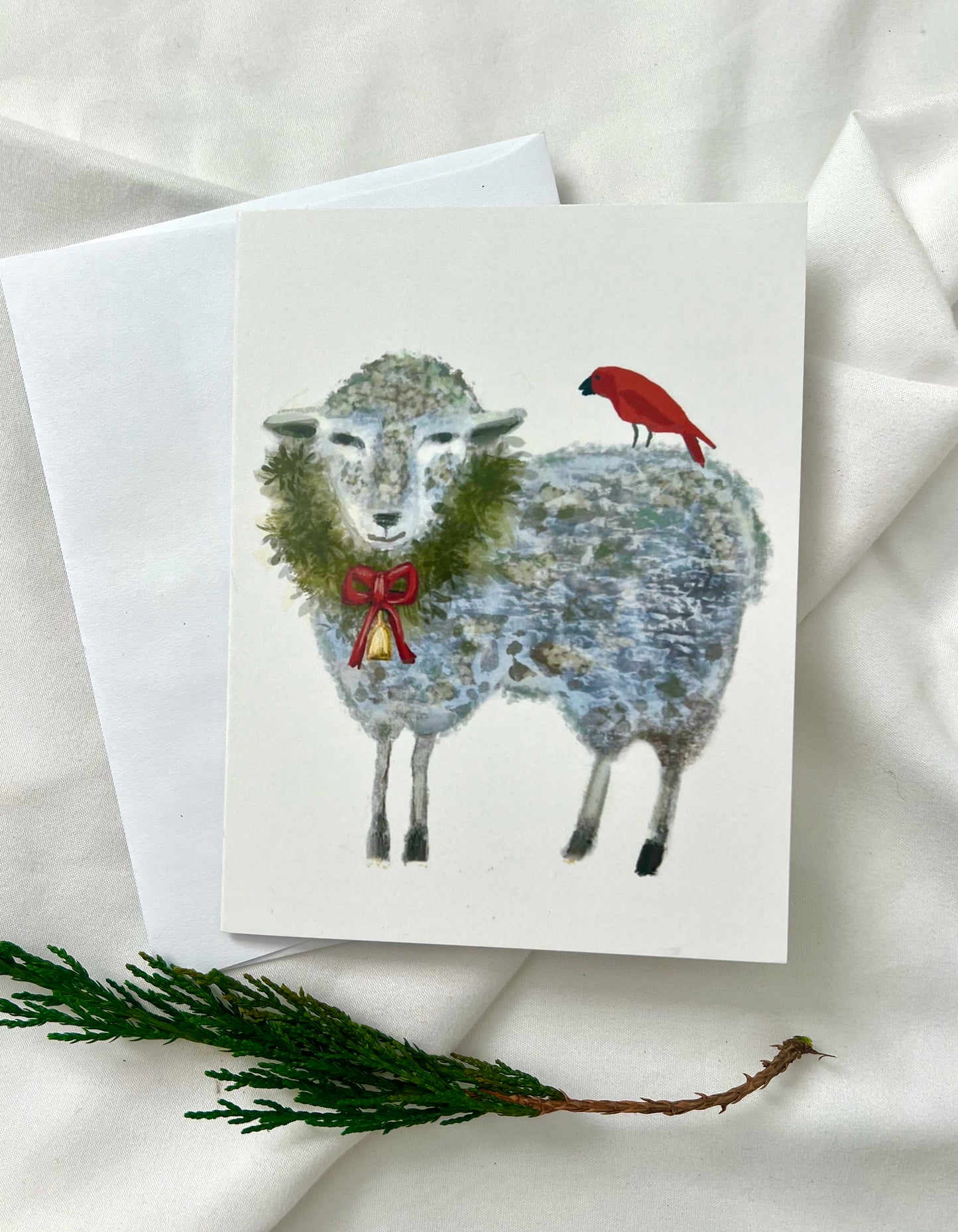 Christmas Sheep 10 Folded 4.5 x 5.5" Cards