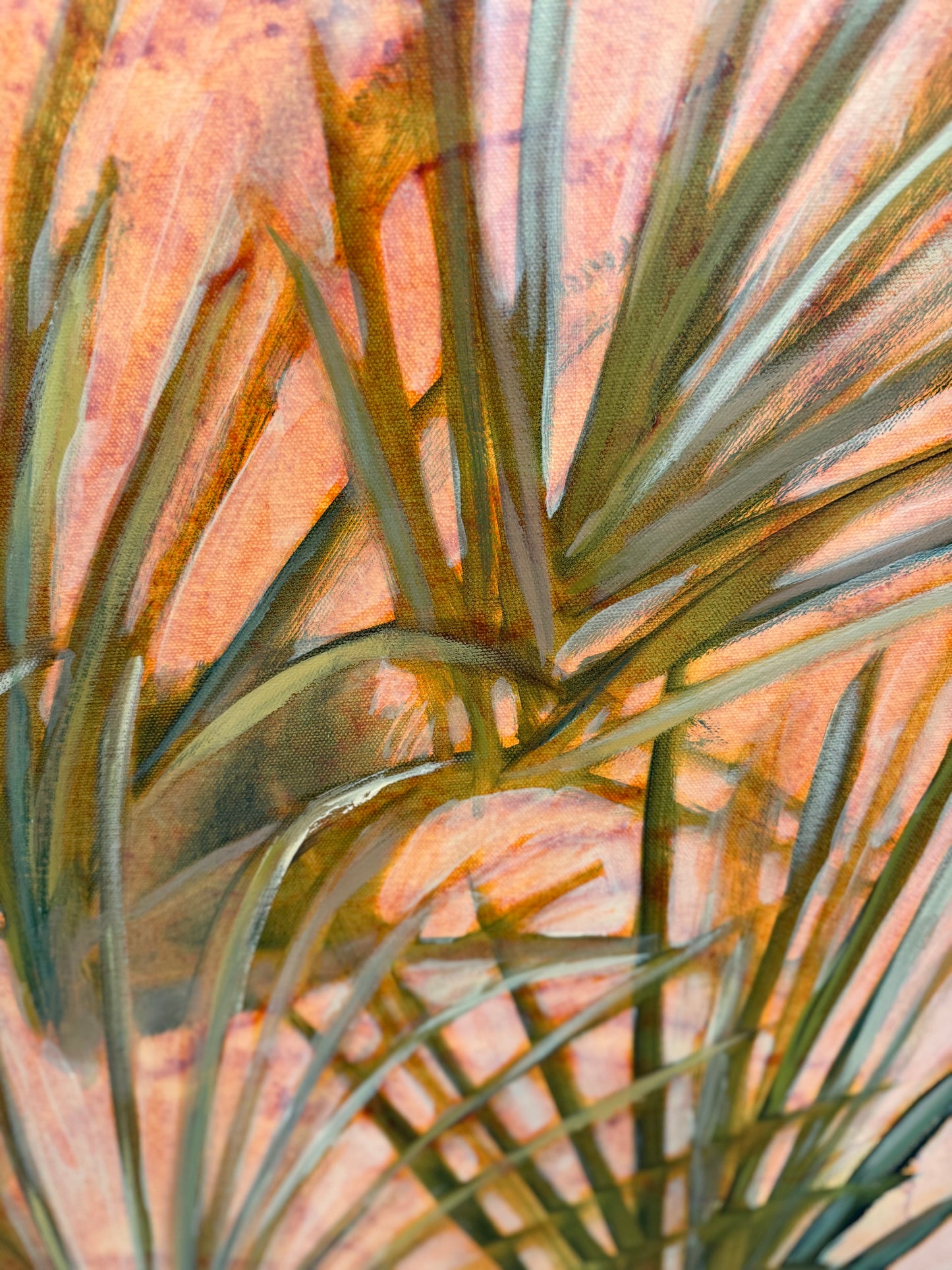 "Euphoria" 30 x30 original abstract palms painting