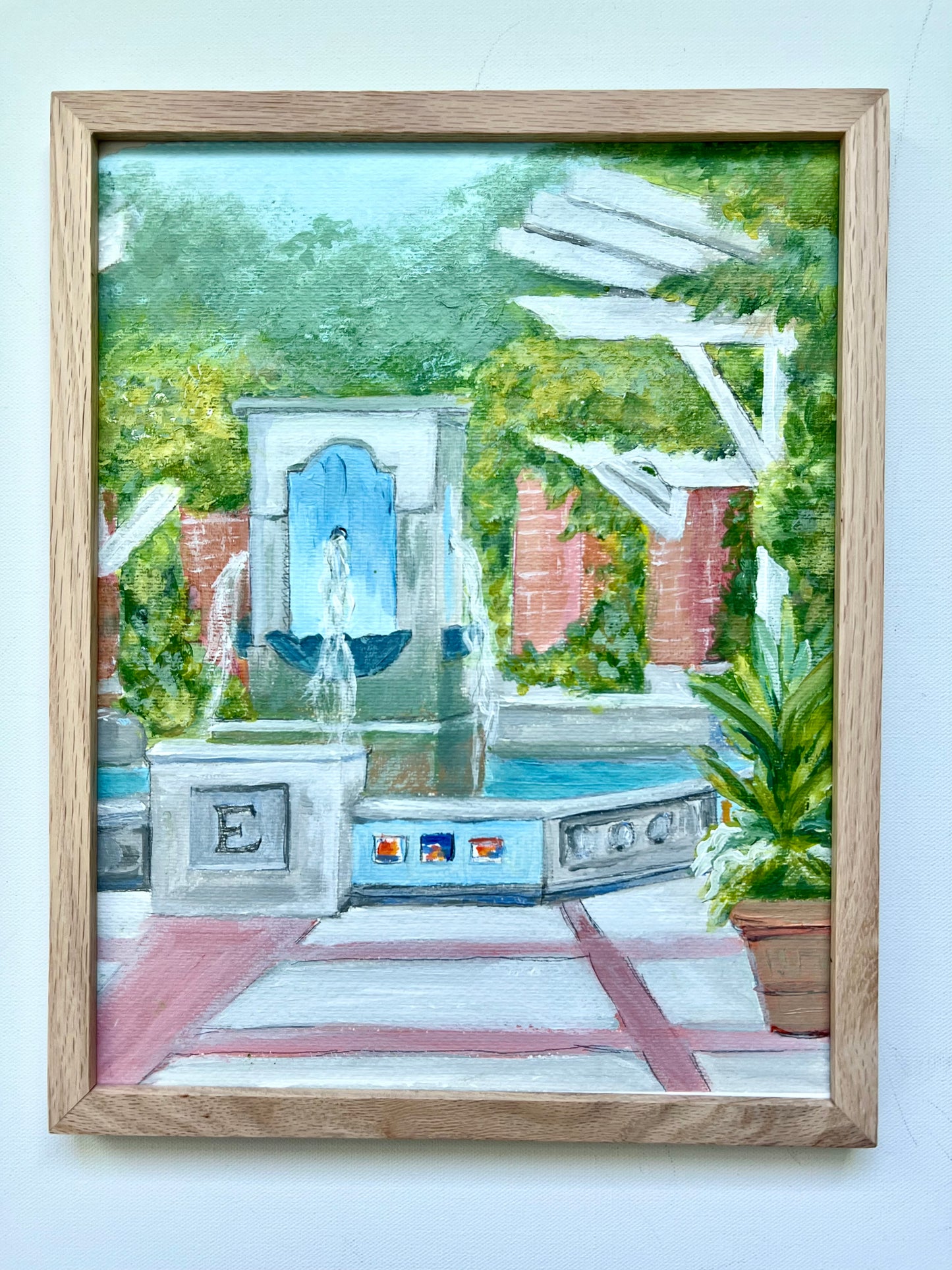 Winter Garden Plaza Fountain original painting