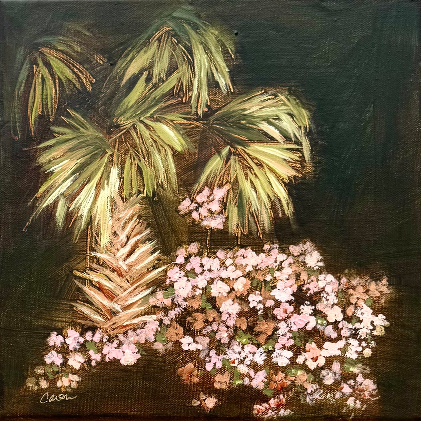 High Season No 1 original palm & azalea painting