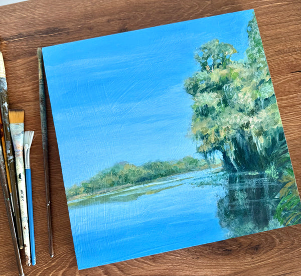 On A Clear Day Original Lake Painting 13x13