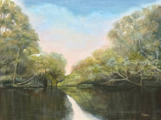 "All Is Well" 41 x31" Original River Painting