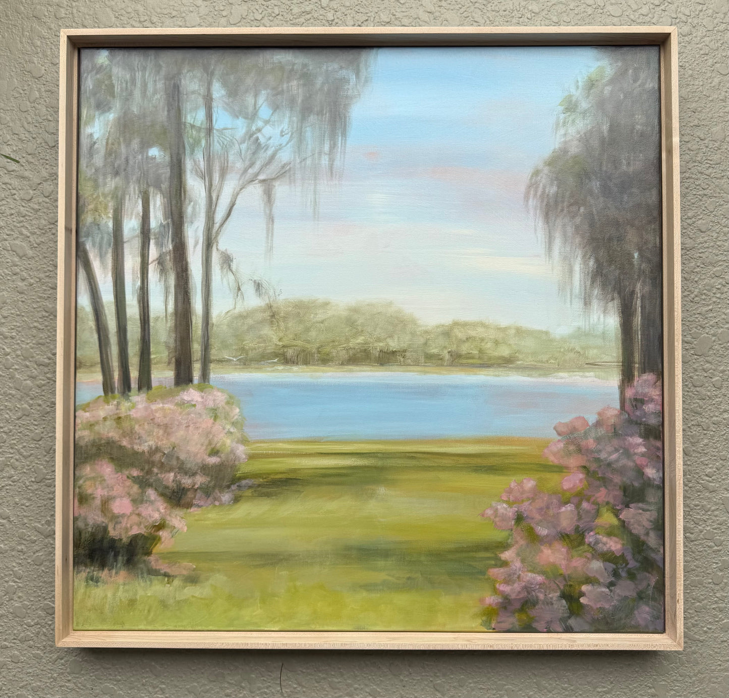 "At Ease" original lake painting 30 x 30