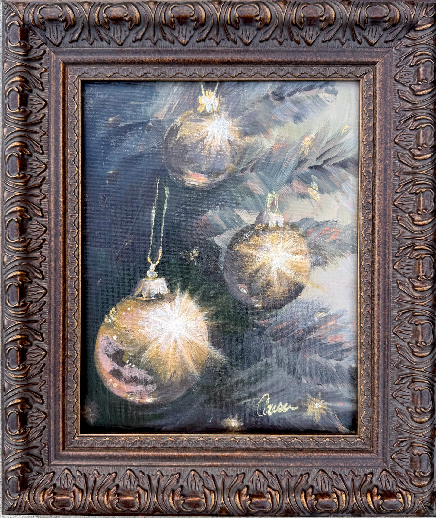 Vintage Christmas Ornaments Print