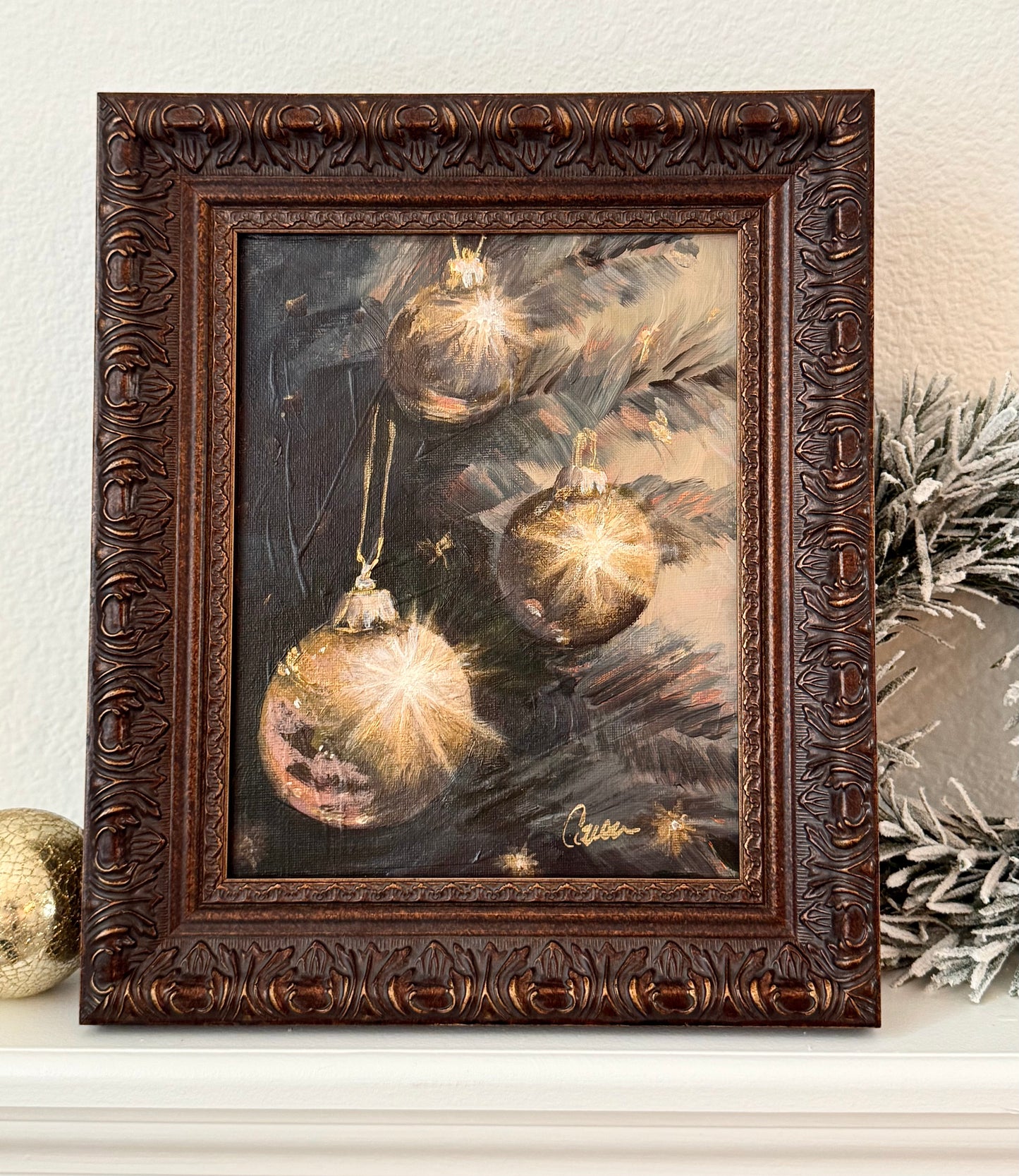 Vintage Christmas Ornaments Print