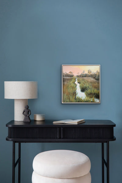 "Hidden Retreat" coastal marsh original painting 21x21