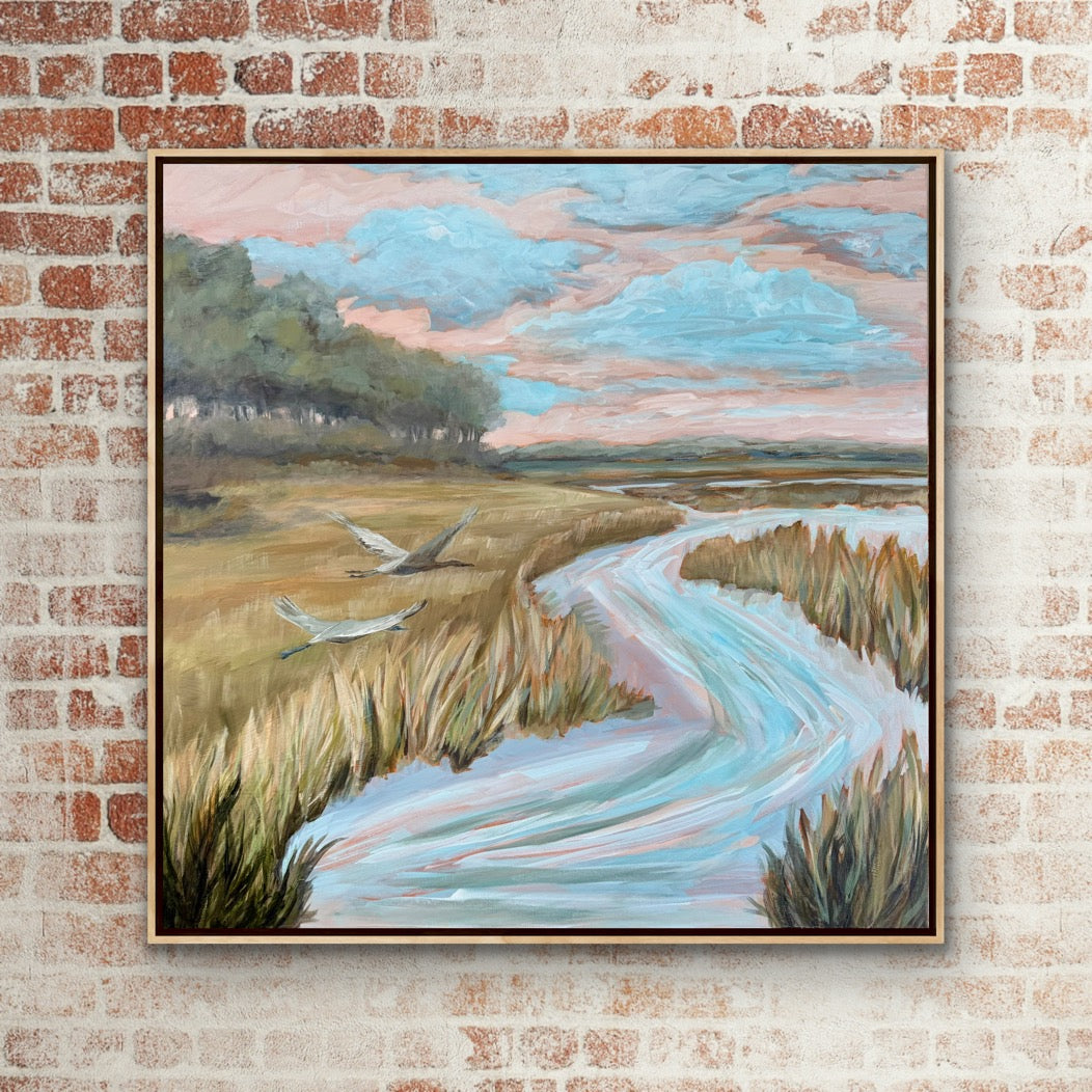 Sweetwater Calling 30 x 30" marsh painting