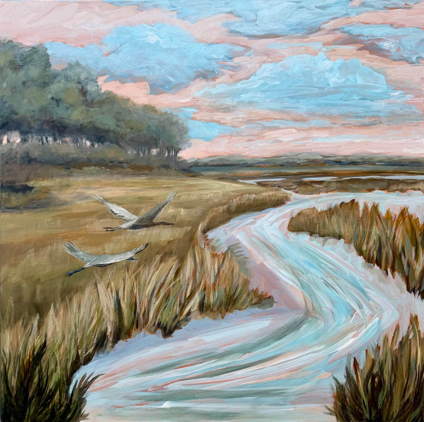 Sweetwater Calling 30 x 30" marsh painting