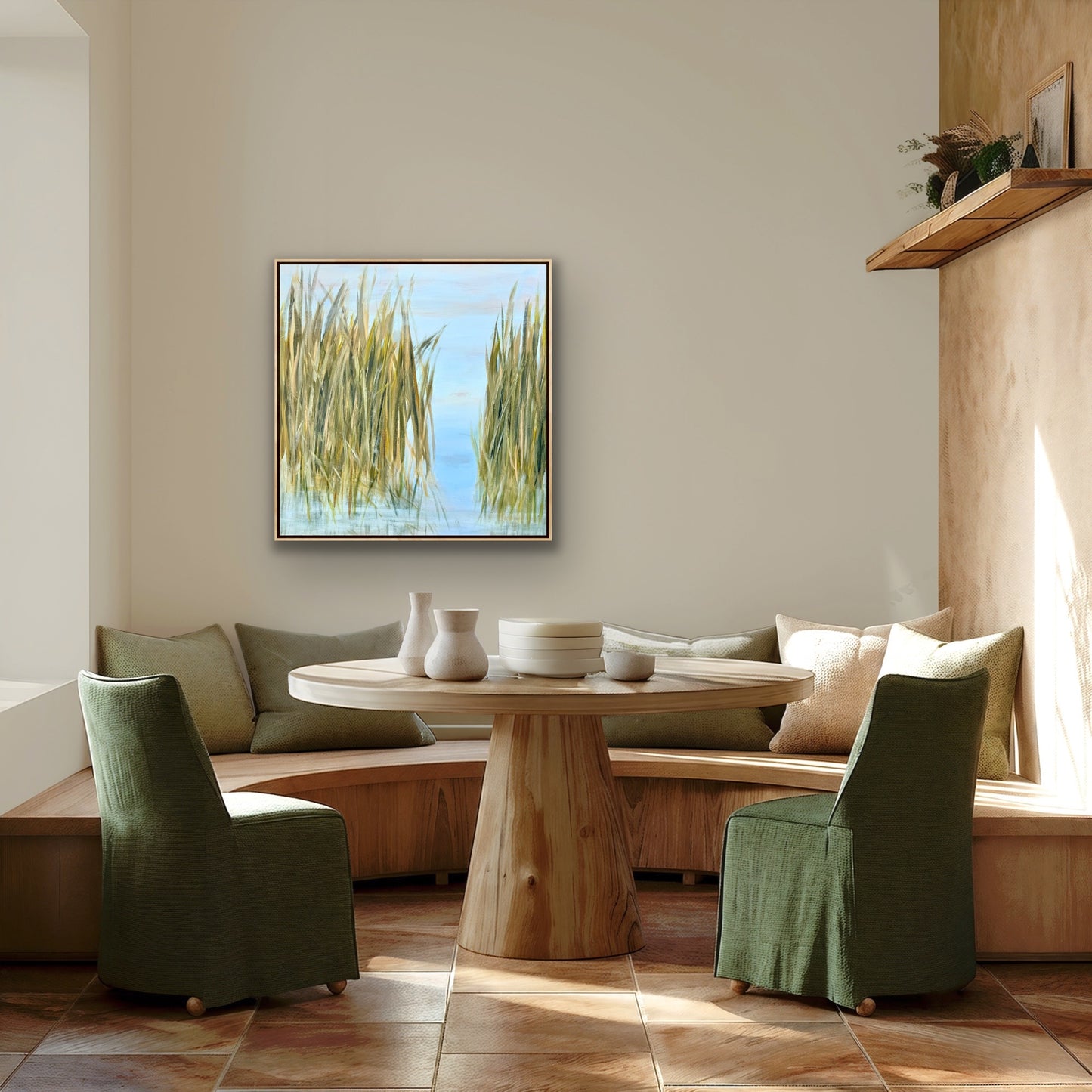 Shore Lines Coastal Marsh Grass Original Painting 30 x 30