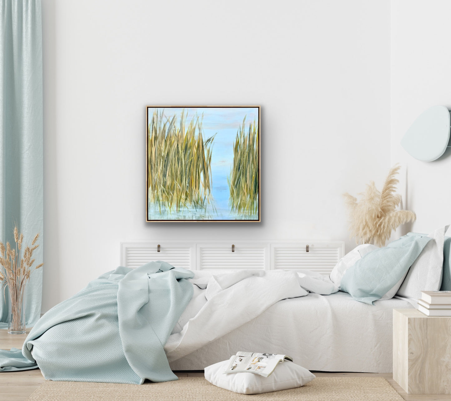 Shore Lines Coastal Marsh Grass Original Painting 30 x 30