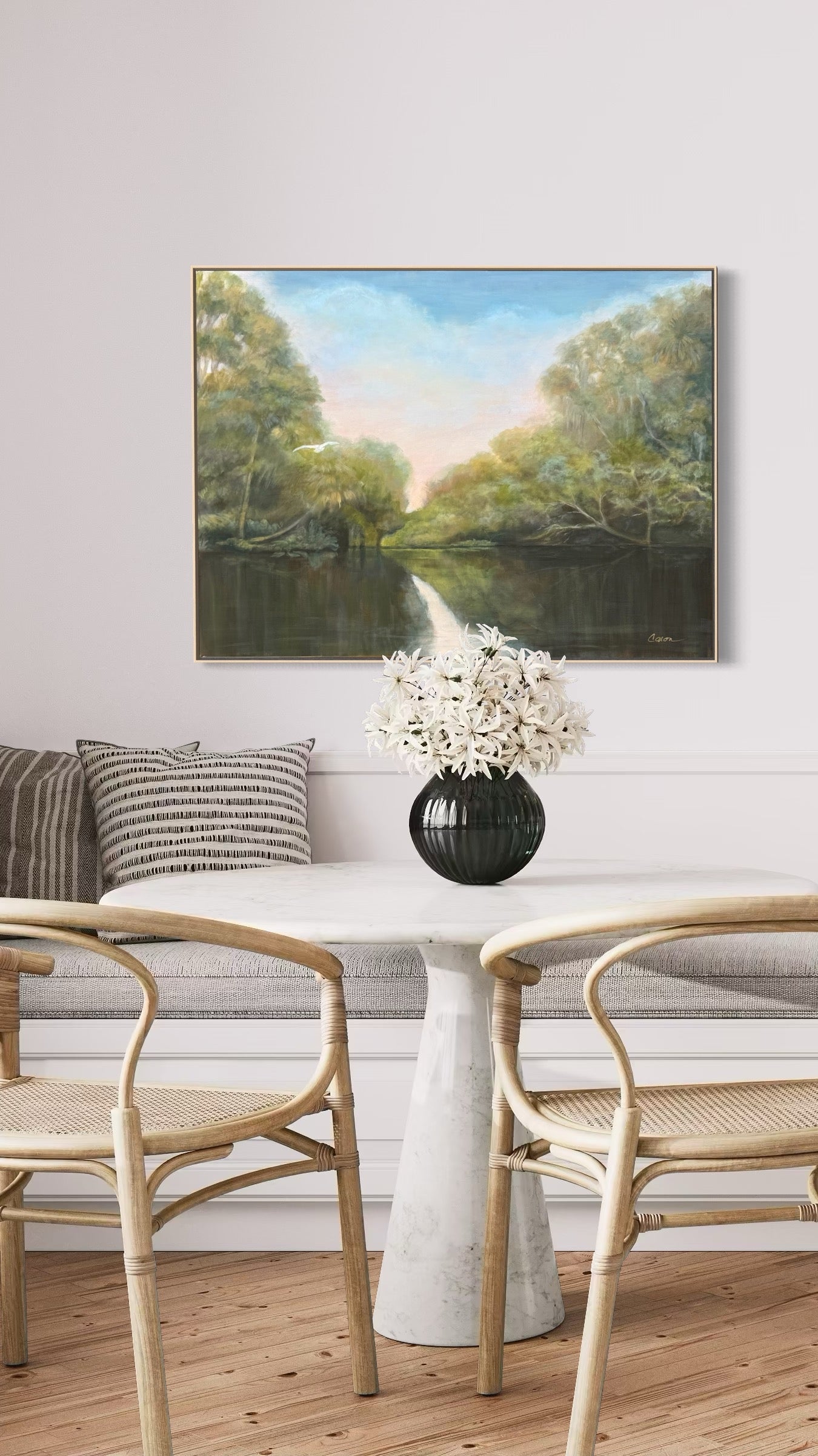 "All Is Well" 41 x31" Original River Painting