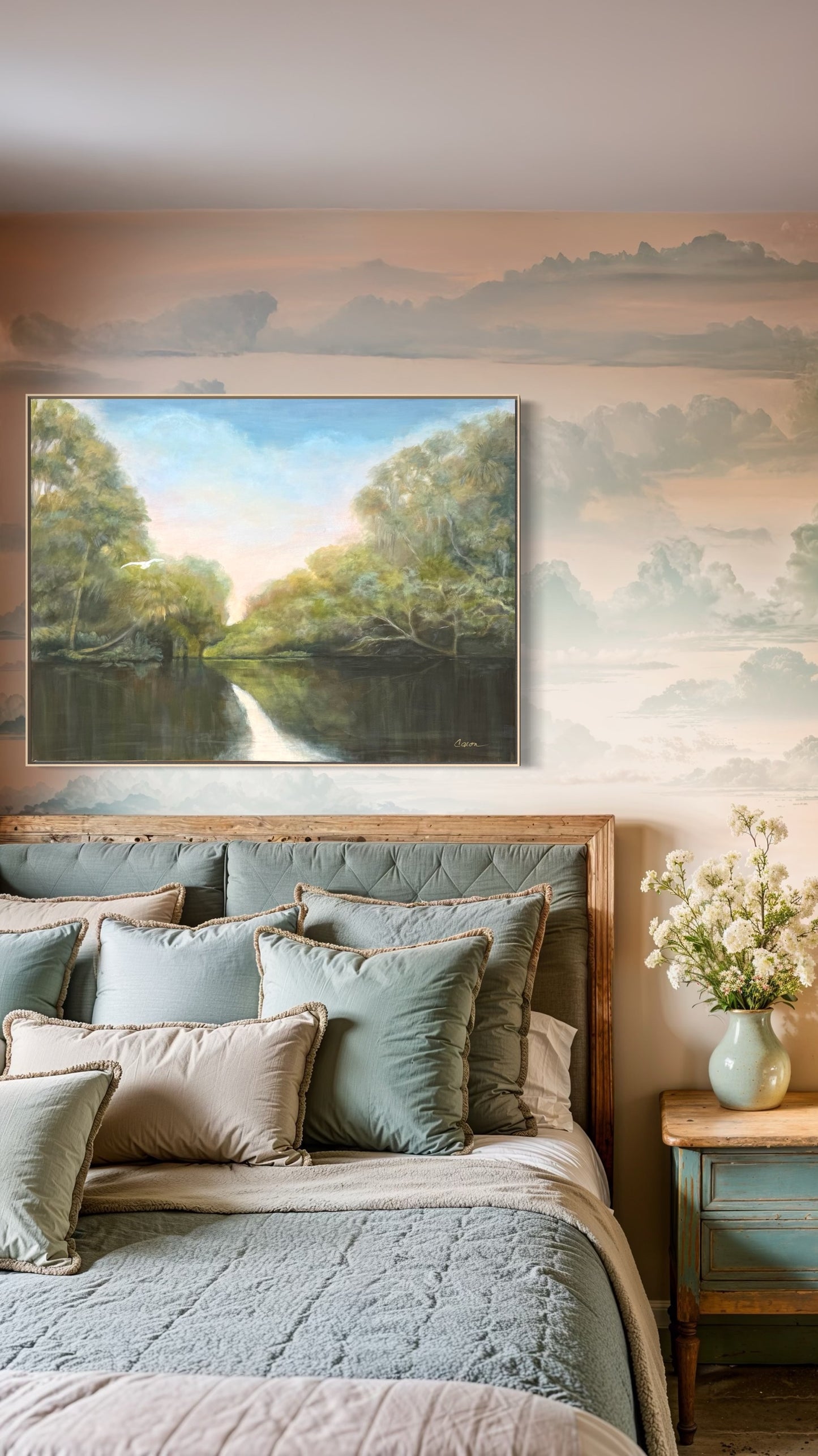 "All Is Well" 41 x31" Original River Painting