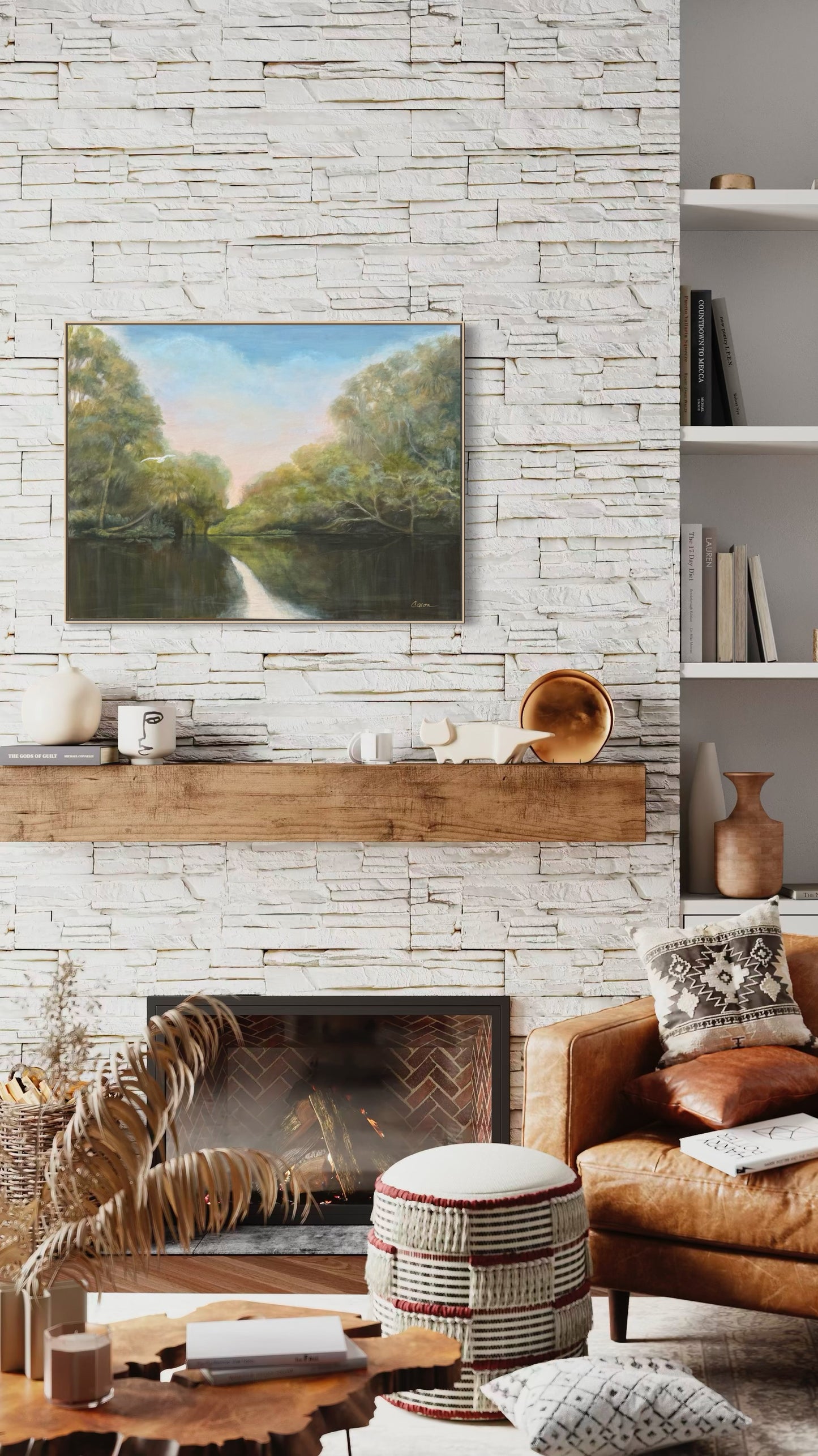 "All Is Well" 41 x31" Original River Painting