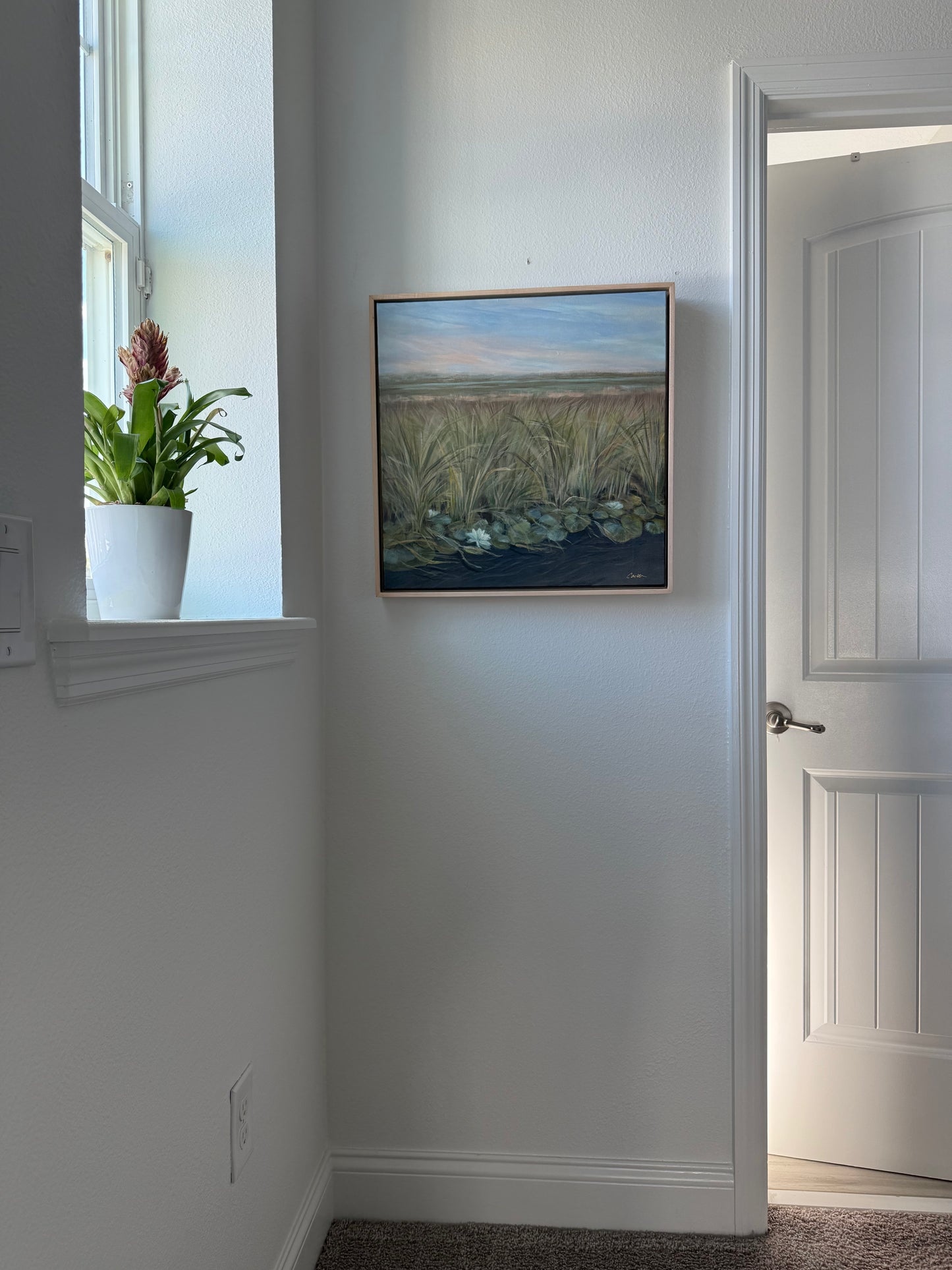 "Current" Original coastal marsh painting 20 x 20"