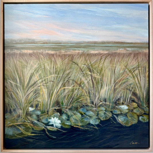 "Current" Original coastal marsh painting 20 x 20"