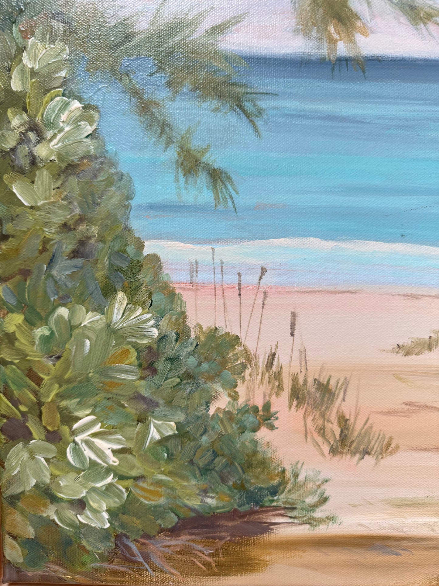 "Beach Side" original coastal beach painting