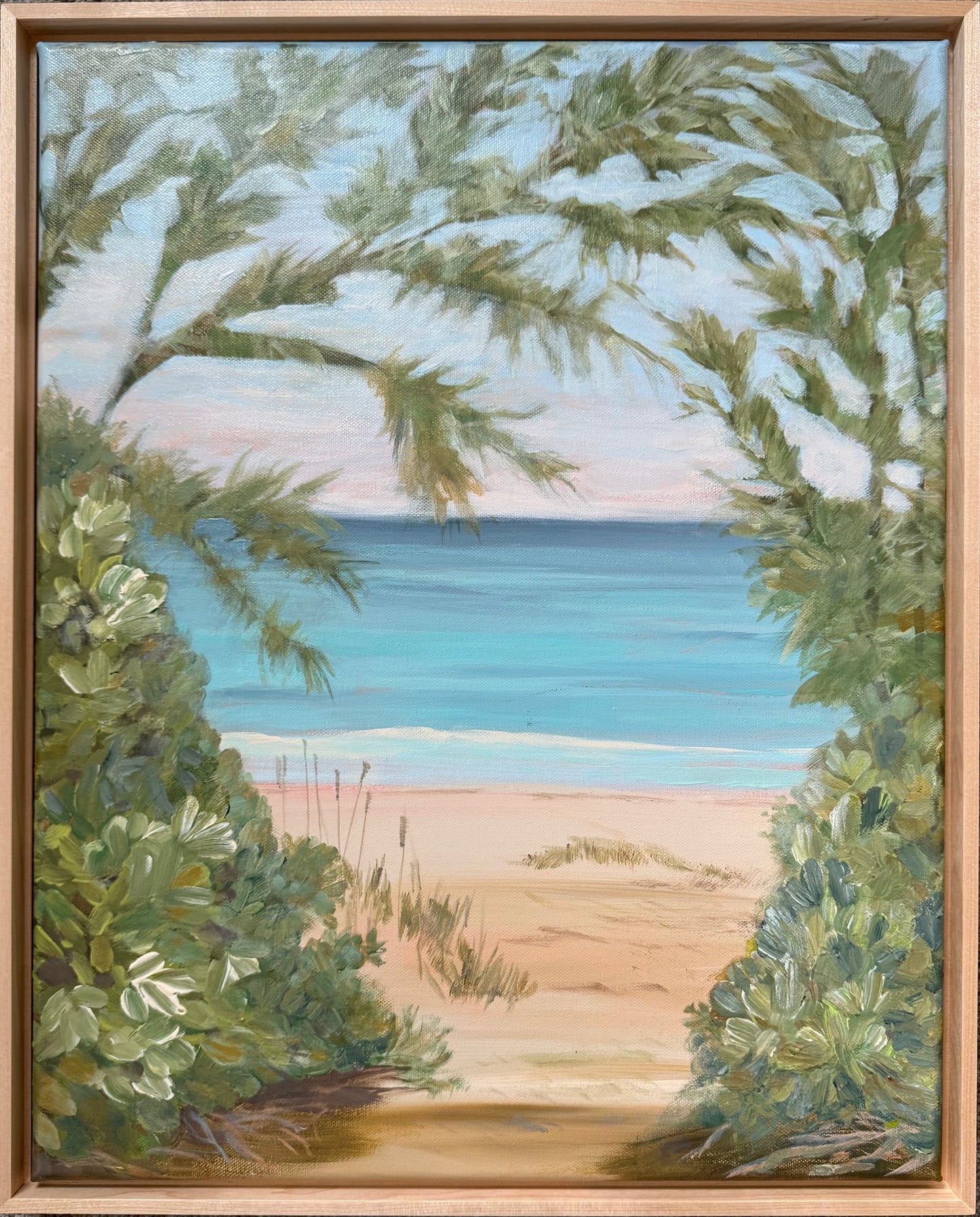 "Beach Side" original coastal beach painting