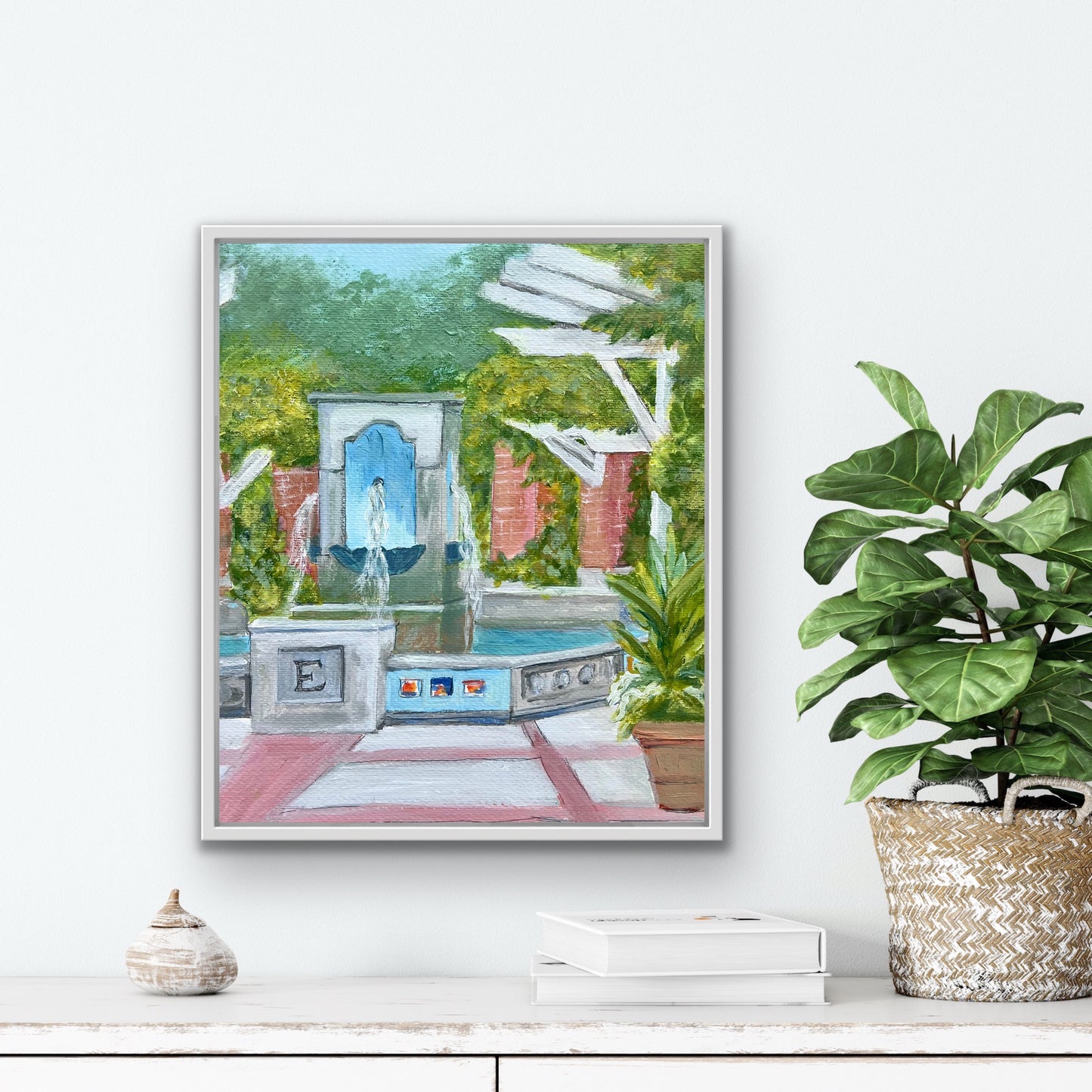 Winter Garden Plaza Fountain original painting