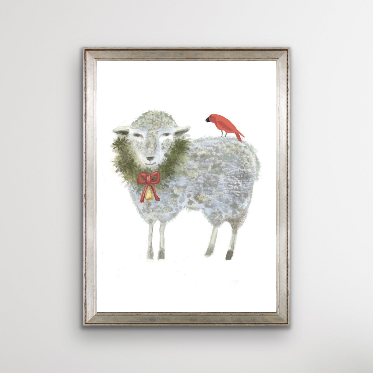 Christmas Sheep 10 Folded 4.5 x 5.5" Cards