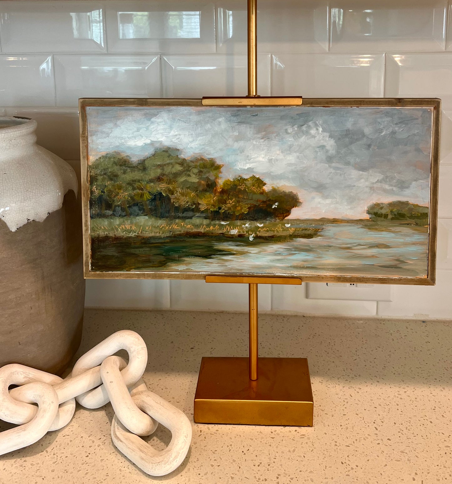 "Old Coast" coastal river painting