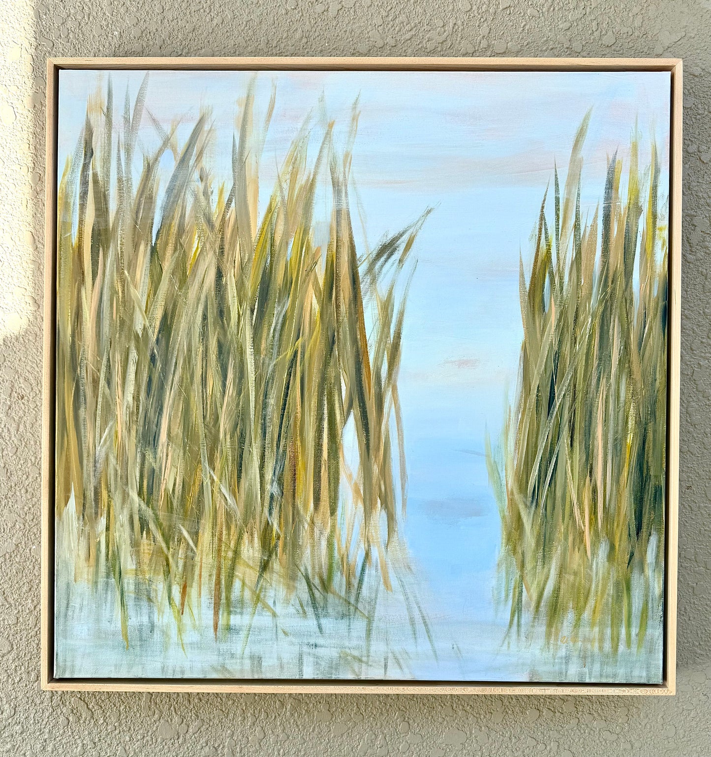Shore Lines Coastal Marsh Grass Original Painting 30 x 30