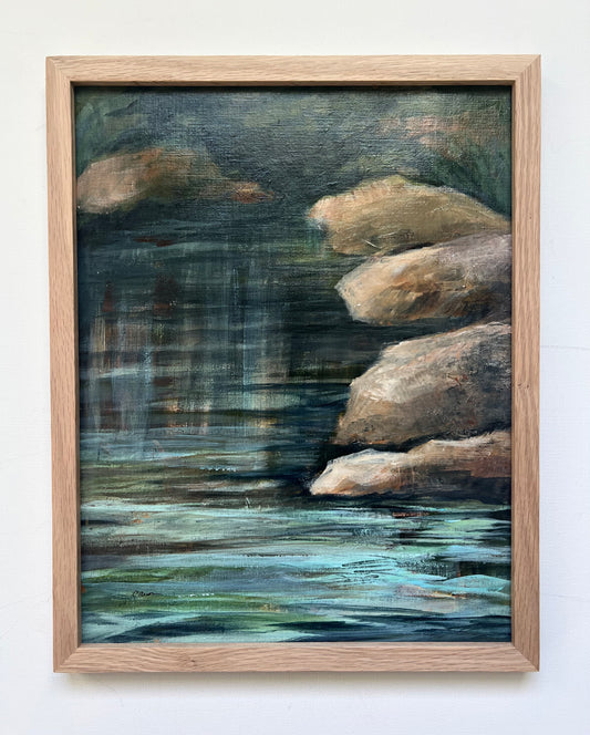 Stepping Stones II original river painting