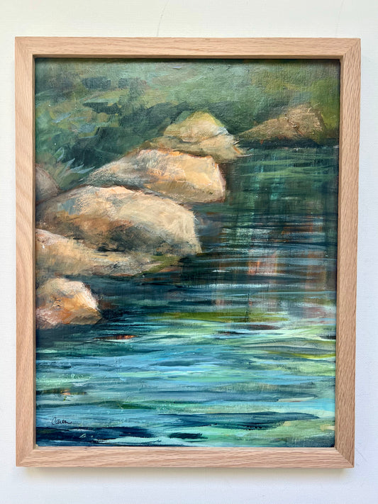 Stepping Stones I original river painting