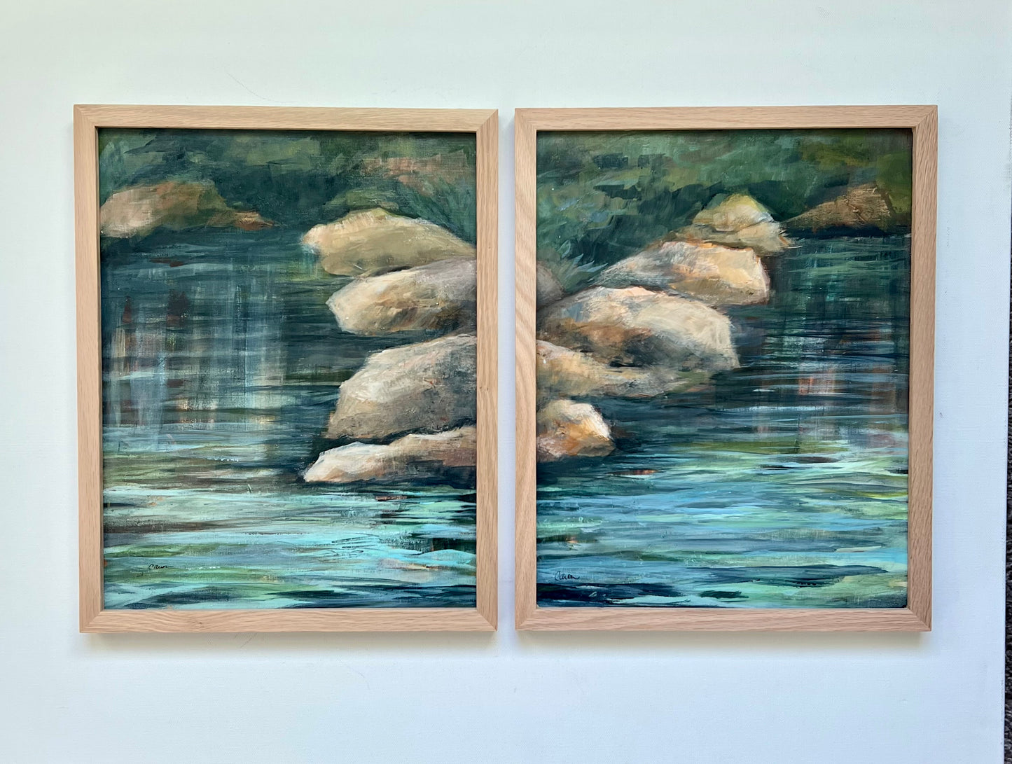 Stepping Stones I original river painting