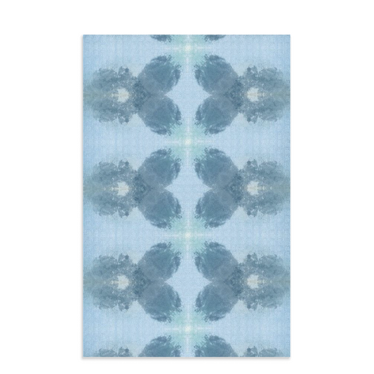 Blue and white waffle weave kitchen towel