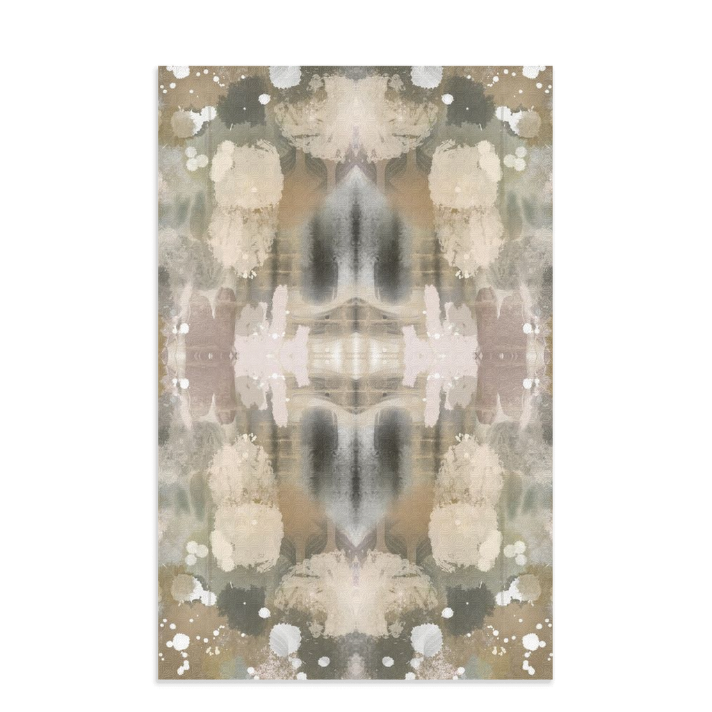 Earth tones ikat waffle weave kitchen towel