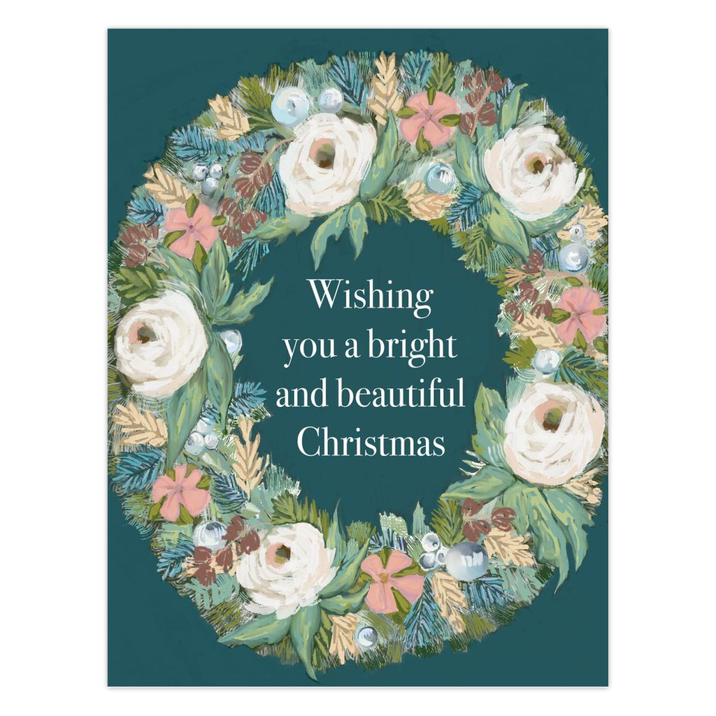 Bright & Beautiful folded Christmas card set (10)